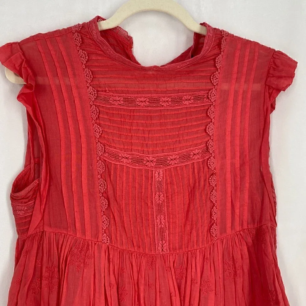 Free People Nobody Like You Babydoll Minidress Coral Size XS